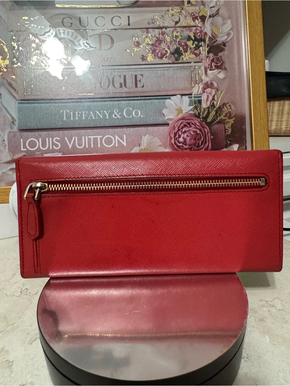 Prada Red Saffiano Leather Long Wallet with COA - Picture 2 of 8